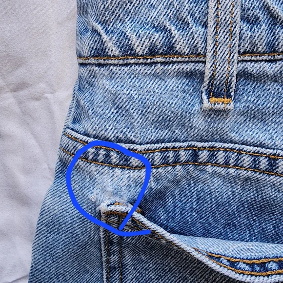 Vtg Levis 560 Jean Denim Blue Shorts Men's Orange Tab Size 32 Is Used - Picture 7 of 14